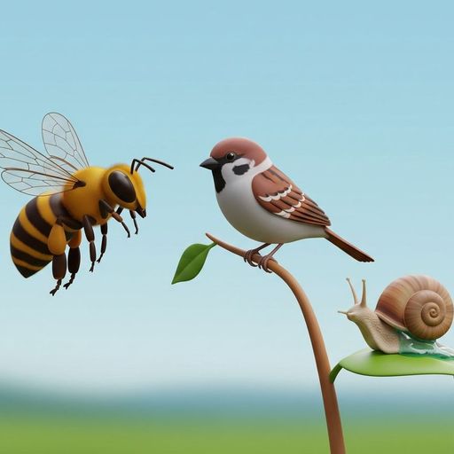 La Guêpe, le Moineau et l'Escargot