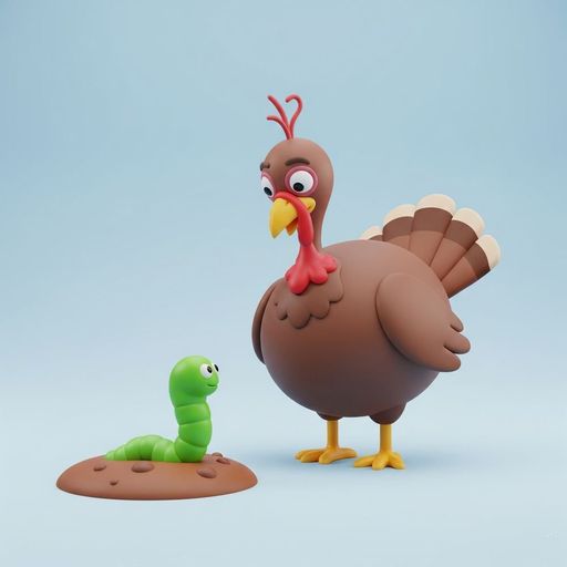 Le Dindon et le Ver de terre